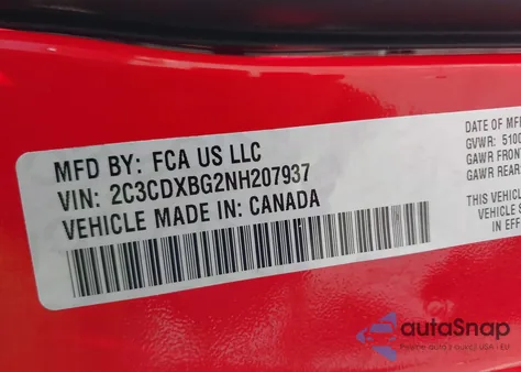 2022 Dodge Charger Sxt Rwd из США, поврежденный, VIN 2C3CDXBG2NH207937